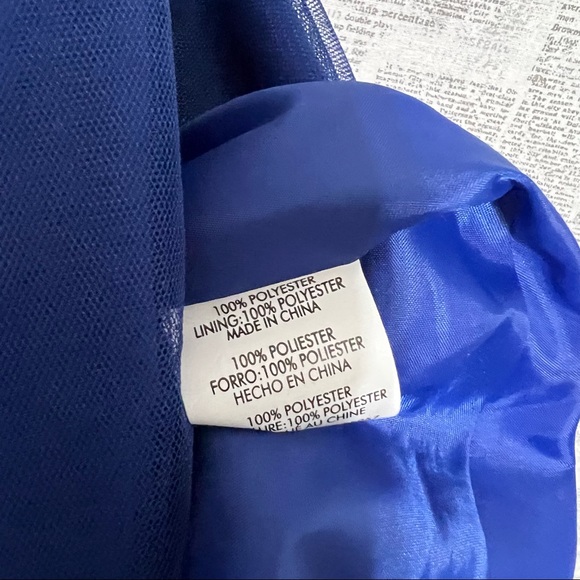 Marina Royal Blue Knee-Length Pleated Chiffon Strapless Dress Size 8 - Picture 11 of 11